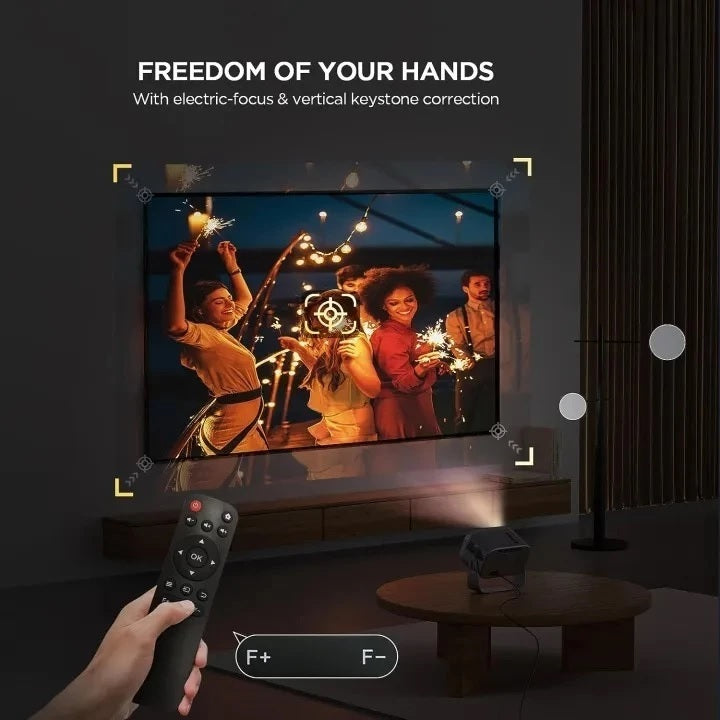 LAB3 Float Android Bluetooth HDMI USB Built-in Speakers Screen Mirroring Projector Gun Metal Grey