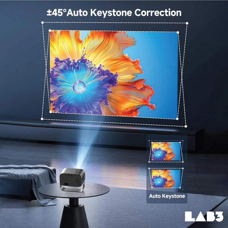 LAB3 Float Android Bluetooth HDMI USB Built-in Speakers Screen Mirroring Projector Gun Metal Grey