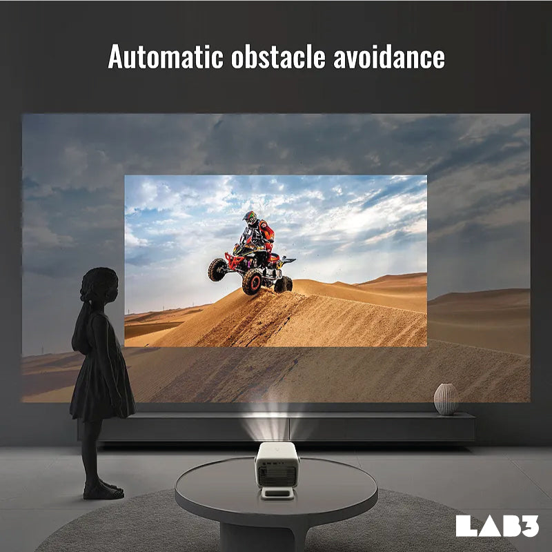 LAB3 Float Pro Projector 4K 4000 lumen Ray Short throw Smart Mini Android Screen Mirror Cinema Mini Projector Beige