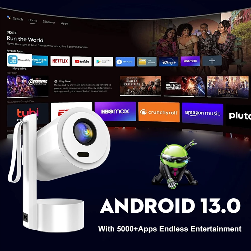 LAB3 OnTheGo Battery Powered Wireless Portable Android Smart 4K Projector Mini Projector