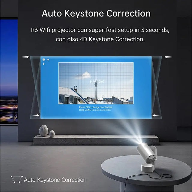 LAB3 OnTheGo Battery Powered Wireless Portable Android Smart 4K Projector Mini Projector